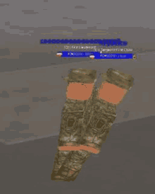 a couple of soldiers standing next to each other on a gray surface .