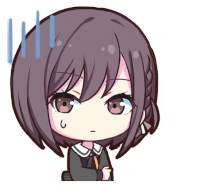 a cartoon drawing of a girl with a surprised expression on her face