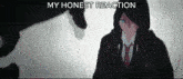 a picture of a person with the words my honest reaction on the bottom