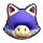 a blue mushroom with a cat 's ears on it .