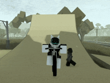 a person riding a motorcycle on a ramp with the number 11 on it