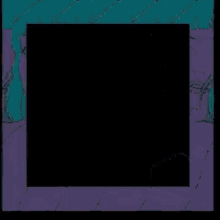 a close up of a man 's face with a purple border around it