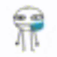 a drawing of a jellyfish with a mask on it