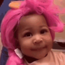 Side Eye Side Eye Baby GIF - Side Eye Side Eye Baby Pink Wig Baby GIFs