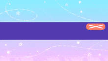 a cartoon character is standing next to a purple x
