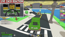 a screen shot of a video game with the words live zach reaction