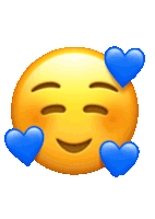 Blue Hearts Emoji Sticker