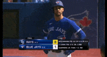 a baseball game between the rays and blue jays