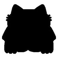 a black cat 's butt is shown in a pixel art drawing .