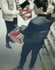 Man In Supermarket Strange Behaviour GIF