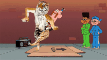 Bailar Giant Realistic Tiger GIF