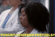 Greys Anatomy Simone Griffith GIF - Greys Anatomy Simone Griffith Yogurt Covered Pretzels GIFs