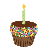 Cupcake Birthday Sticker - Cupcake Birthday Candle Stickers