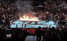 ecw wwe wrestling flaming table
