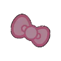 a pink bow on a white background with a black outline