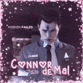 a picture of a man in a suit and tie with the words mission failed