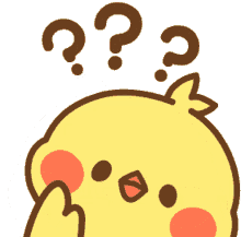 tonton chick cute question mark confused