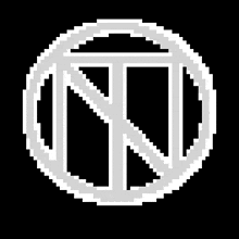 a pixel art of a no sign in a circle .