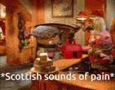 scottish sounds of pain is written on a cartoon