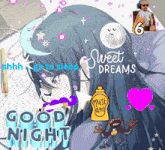 a cartoon drawing of a girl with the words sweet dreams written on it
