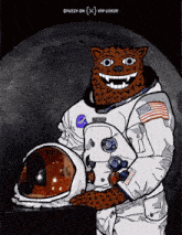 a cartoon of a leopard wearing an astronaut 's outfit
