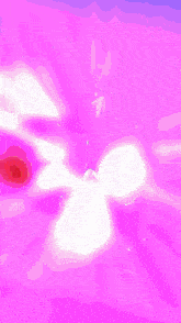 a pink and blue background with hearts and a red circle in the middle