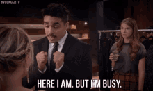 Here I Am. But I'M Busy. GIF - Younger Tv Younger Tv Land GIFs