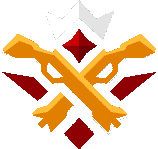 a pixel art illustration of a crossed sword and a diamond .