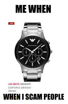 an advertisement for a emporio armani watch