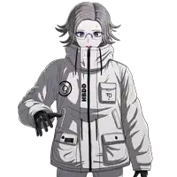 a drawing of a person with a jacket that says hbdd