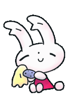 a cartoon bunny with wings is holding a star