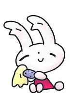 a cartoon bunny with wings is holding a star