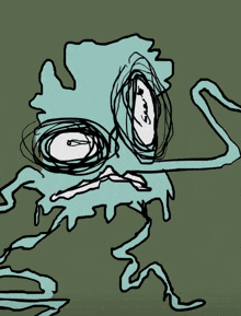 a drawing of a ghost with a swirl around its head