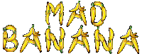 the word mad banana is made up of bananas on a white background
