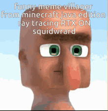 Funny Meme Villager From Minecraft Java Edition Ray Tracing Rtxon Squidwrard GIF