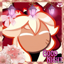 a picture of a cartoon character with the words good night on it