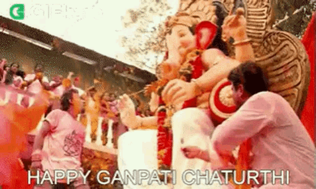Ganpati Bappa Morya Gifkaro GIF - Ganpati Bappa Morya Gifkaro Celebrating -  Discover & Share GIFs
