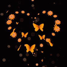 Butterflies Orange Heart GIF