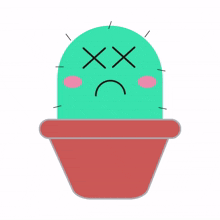 cactus cute exhausted gloomy hopeless