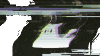 a glitch image of a person 's face with the letters l on it