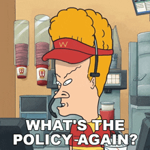 Whats The Policy Again Beavis GIF - Whats The Policy Again Beavis Mike Judge'S Beavis And Butt-head GIFs