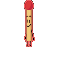 a cartoon drawing of a match with a face