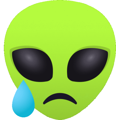 Teary Eyed Alien Sticker - Teary Eyed Alien Joypixels Stickers
