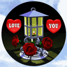 Love You Red Roses GIF - Love You Red Roses Lantern GIFs