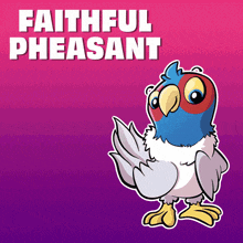 a faithful pheasant sticker with a bird on it