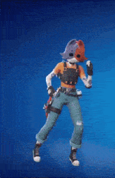 a person in a video game is dancing with their arm in the air