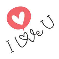 the word i love u is written in black