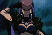 a cartoon drawing of a woman with a skull in her chest