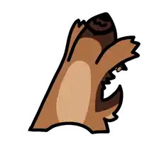 a cartoon drawing of a dog 's mouth open