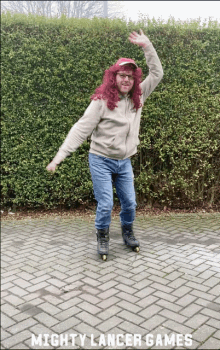 Mighty Lancer Games Party GIF - Mighty Lancer Games Party Roller Skates GIFs